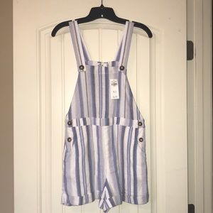 Hollister Linen Blend Shorts Overalls